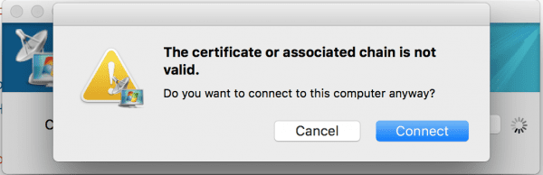 Screen Shot 2017 05 15 at 9.35.09 AM 600x194 - Fix Mac Remote Desktop Connection Client  "The certificate or associated chain is not valid."