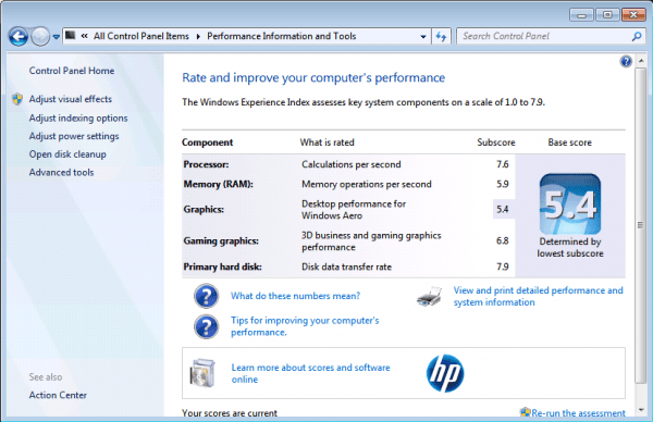 Windows 7 Experience Indes 600x388 - Getting Windows Experience Index Score on Windows 10