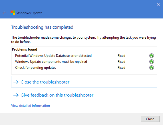 Windows Update Troubleshoot fixed - Fixing Can't Install .NET Framework 3.5 Feature with Error 0x800F081F on Windows 10