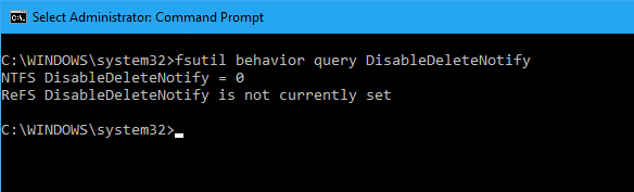 fsutil disabledeletenotify disabled - What is TRIM and How To Check and Enable it on Windows 10