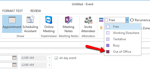 2017 06 08 1734 - How To Create Outlook Out-of-Office Calendar Event Block