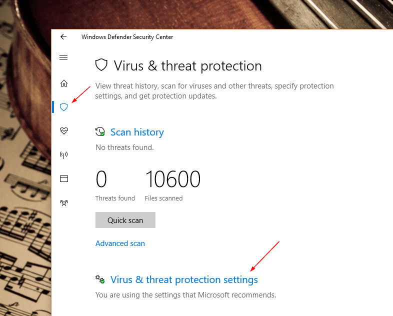Windows Defender Virus threat protection settings - Windows 10 New Feature: How To Enable Ransomware Protection