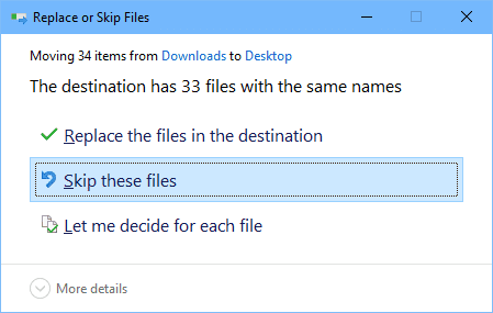 Replace or Skip Files 2017 07 30 22 12 56 - Windows Tip: How To Copy Files without Overwriting Them in Command Line