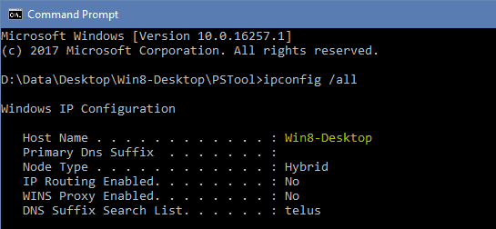 Command Prompt ipconfig all - Windows 10 Tip: 8 Command Lines to Find Your Computer Name