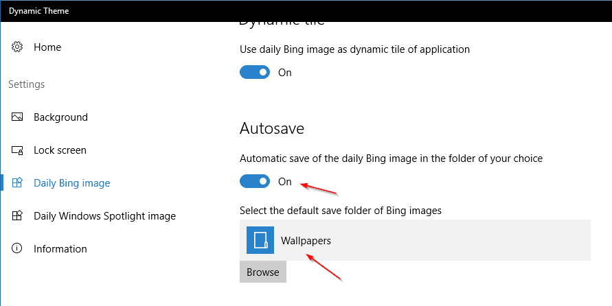 Dynamic Theme Daily Bing images - Automatically Save Windows Spotlight and Bing Images as Desktop Background in Windows 10