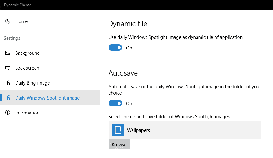 Dynamic Theme Daily Windows Spotlight images - Automatically Save Windows Spotlight and Bing Images as Desktop Background in Windows 10