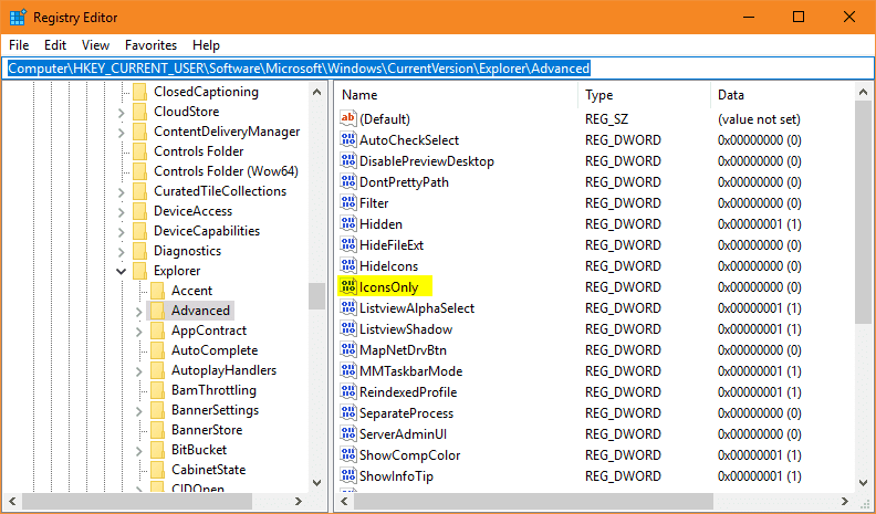 Registry Editor IconOnly - Windows 10 Tip: 4 Ways to Disable Image Preview Thumbnails