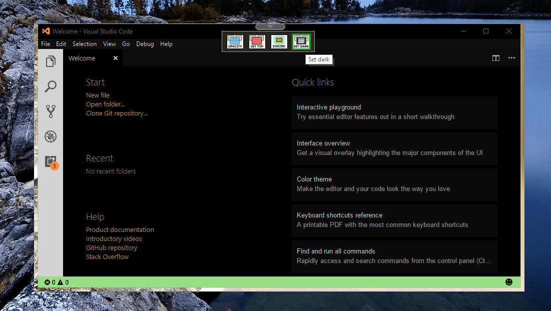 WindowsTop black mode - Making Any Window On Top and Transparent with WindowTop