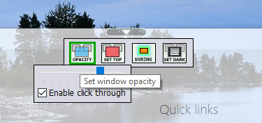 WindowsTop - control the opacity