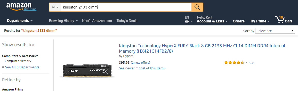 Amazon.com  kingston 2133 dimm 2017 09 27 23 31 33 - How To Easily Tell Which Type of Memory Stick for My Windows Computer