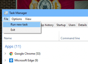 Task Manage - File - Open New Task