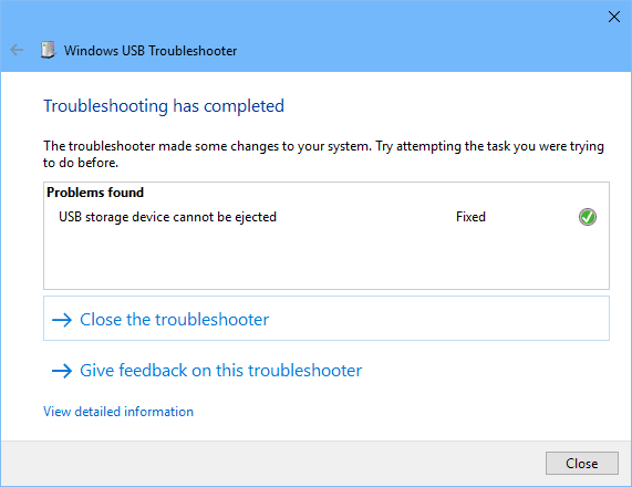 Windows USB Troubleshooter completed - How To Diagnose and Fix USB Drive Problems on Windows