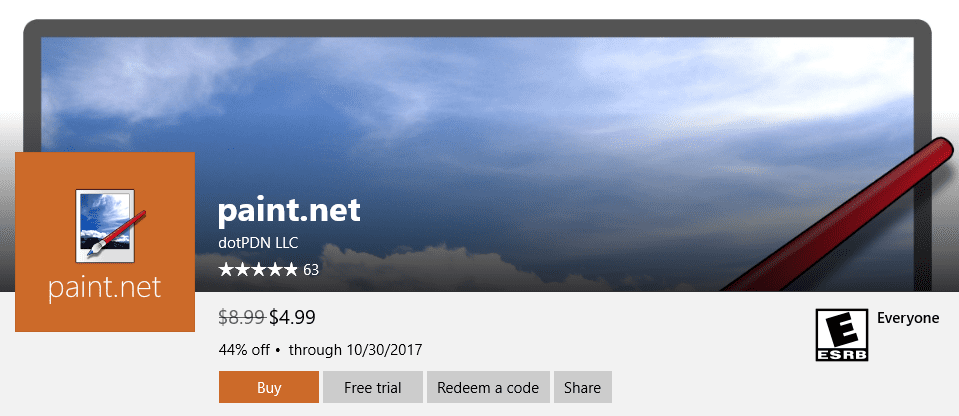 Store Paint.net  - Paint.net is now Available on Windows Store with A Price Tag