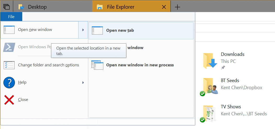 File Explorer opening a new tab - How To Use New Tabs in File Explorer in Windows 10