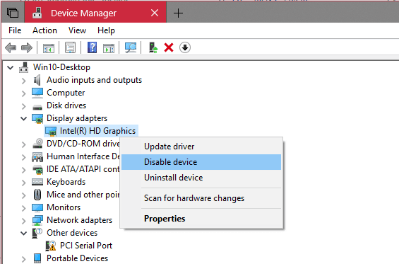 Device Manager disable display adapter - Windows 10 Tip: How To Restart Video Driver without Rebooting Computer