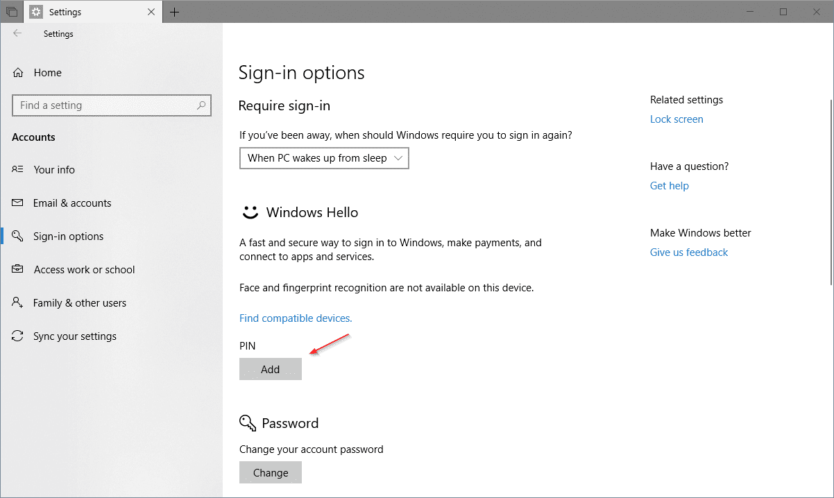 Settings Accounts Sign in Options PIN - How To Set Up PIN Complexity and Expiration in Windows 10