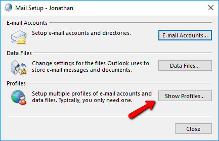 image 9 - How To Re-create Outlook Profile - Windows 10