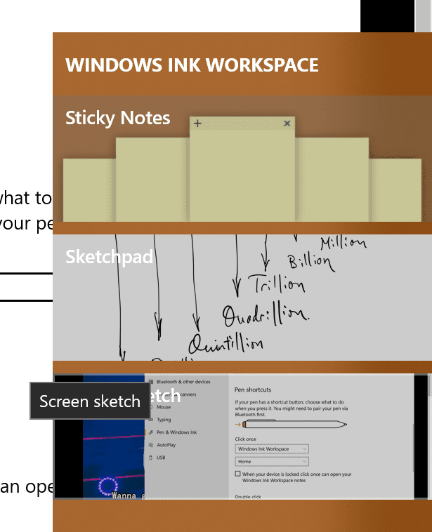 Windows Ink Workspace - How To Use Screen Sketch to Do A Screenshot on Windows 10