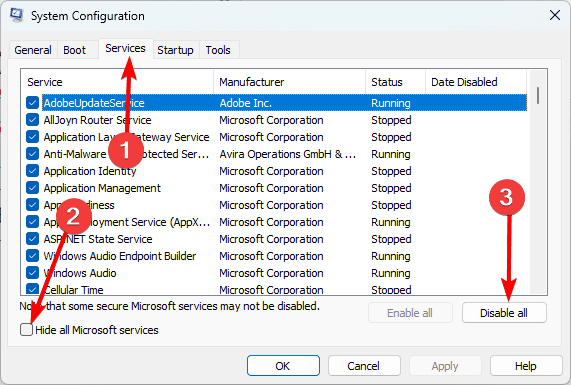Hidding services - How to Fix File System Error (-2147163901) on Windows 11