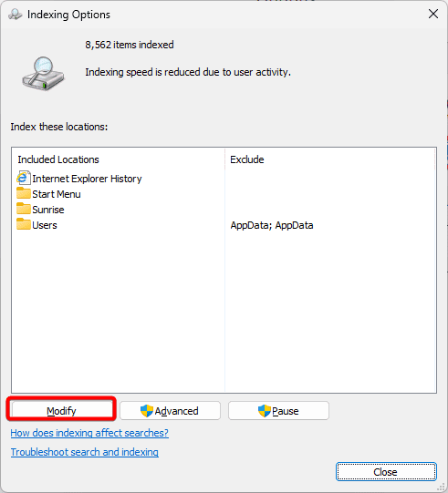 Modify - How Do I Fix Windows Search Indexer High CPU Usage