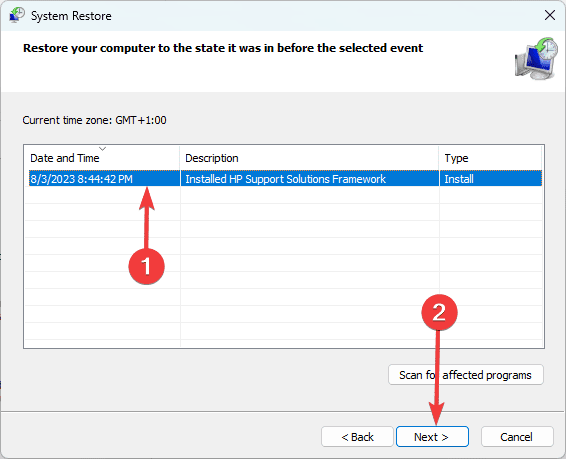 Restore options - Best Fixes for ESIF TYPE – IPF TIME Error on Windows 11