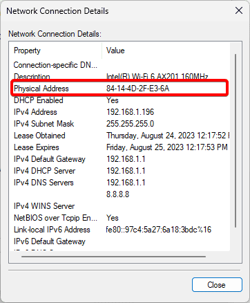 Viewing the MAC address - What is the Windows 11 MAC Address and How Do I Find It?