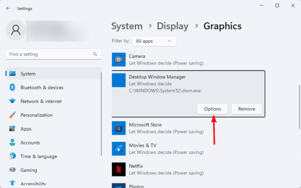 options 600x374 - Top Fixes for Desktop Window Manager High GPU Usage