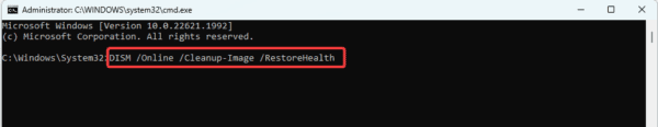 restore health 600x116 - Critical Process Died Error on Windows 11