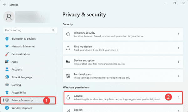 rivacy and security 600x359 - Settings for High Performance on Windows 11