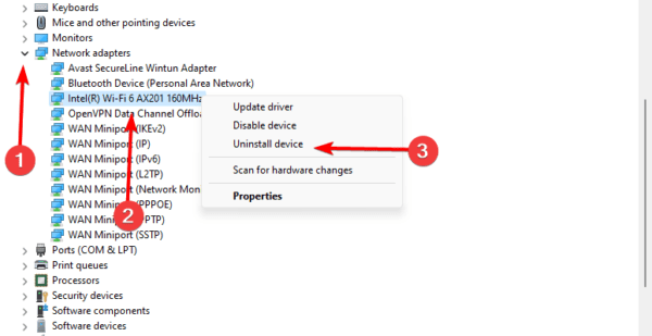 uninstall driver in windows 11 600x309 - DHCP is Not Enabled for Wi-Fi on Windows 11: Top Fixes