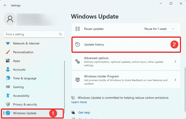 update history 600x385 - Windows 11 Black Screen With Cursor: Top Easy Fixes
