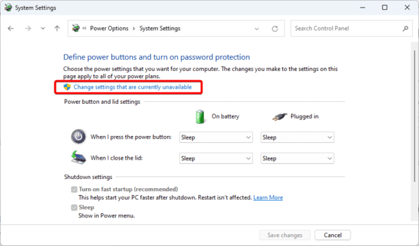 Change settings 600x353 - Top Fixes if Your Windows Laptop battery is Draining After Shut Down