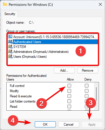 Full control - How to Fix Windows 11 Error Codes 2502 &amp; 2503
