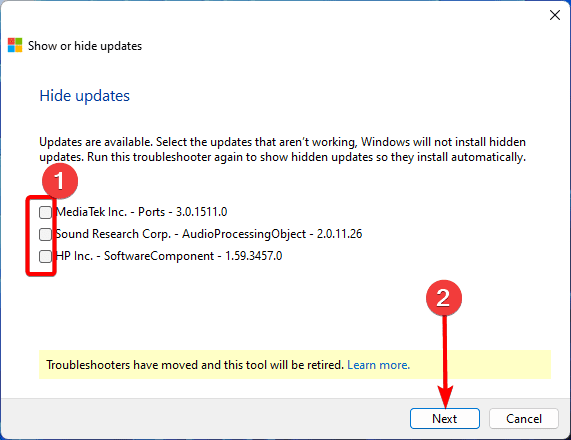 Hide updates - Best Fixes for Install Error - 0x80070643 on Windows 11