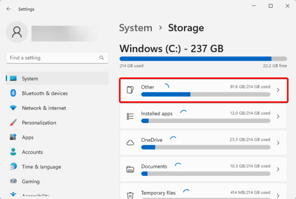 Other storage 600x403 - Top Ways to Show the Size of a Folder on Windows 11
