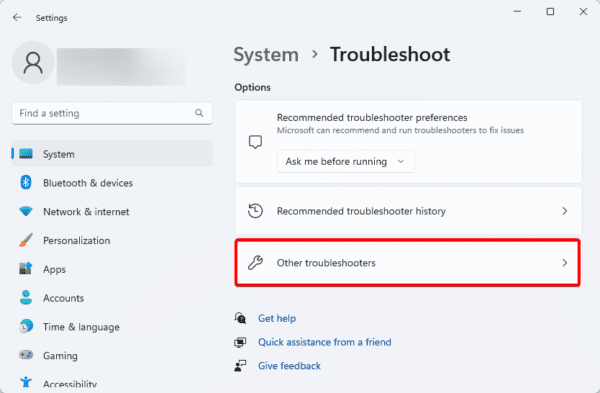 Other troubleshooters 1 600x393 - Best Fixes for Install Error - 0x80070643 on Windows 11