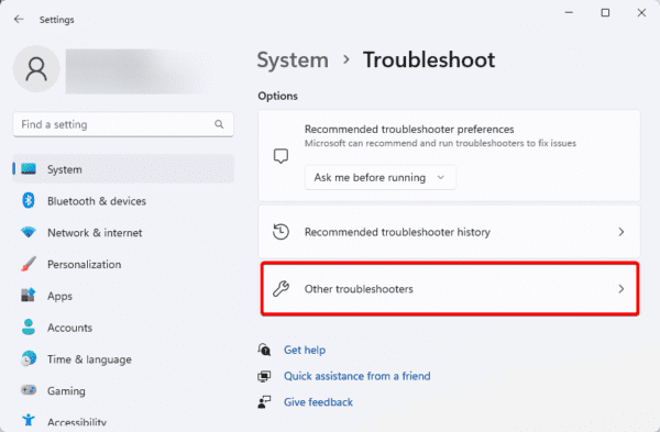 Other troubleshooters 600x393 - How to Fix File System Error (-2147163901) on Windows 11