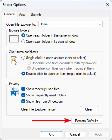 Restore defaults - Windows 11 is Not Asking to Replace or Skip Files When Copying: Top Fixes