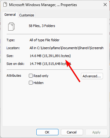 Size menu - Top Ways to Show the Size of a Folder on Windows 11
