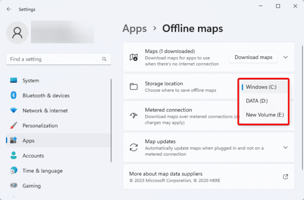 Storage location 600x396 - Complete Guide to Download and Use Maps Offline on a Windows 11 Device