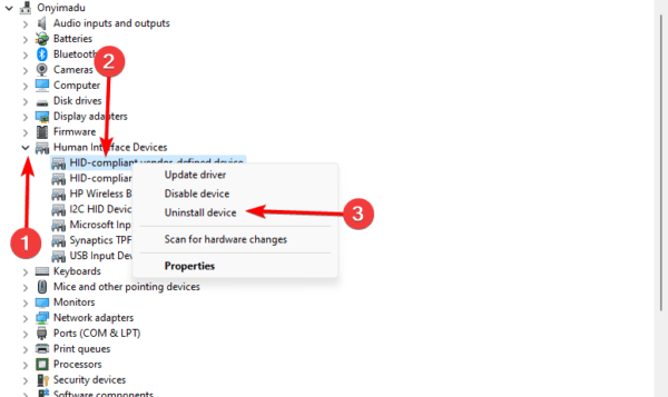 Uninstall driver 600x357 - Top Fixes When the Touchpad Settings is Missing on Windows 11