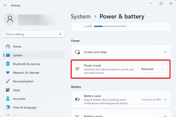 balanced battery 600x400 - How to Enable or Disable Power Throttling On Windows 11
