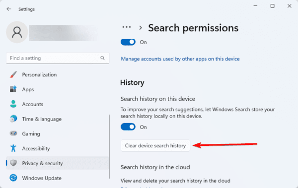 Clear device search history 600x379 - All Possible Ways to Clear Cache on Windows 11