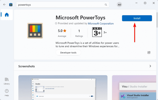 Click the Install button 600x379 - Microsoft PowerToys: What Is It and How to Download and Install It