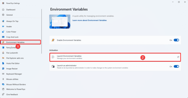 Launch environments 600x313 - Best Ways to Create Environment Variables on Windows 11
