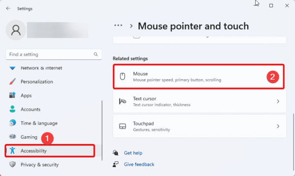 Mouse option 600x358 - How to Enable and Use the Mouse on Windows 11 Via the Keyboard