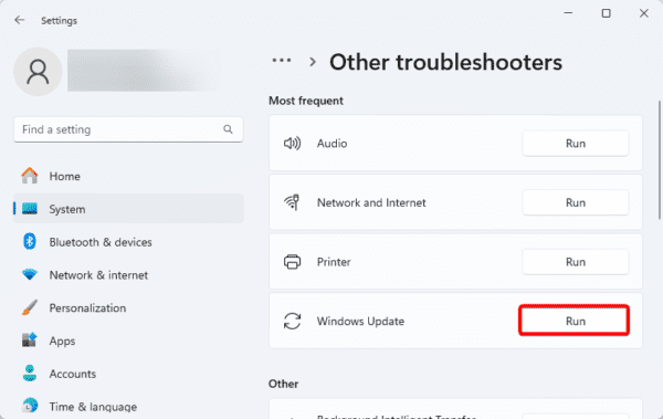 Run troubleshooter 600x379 - How to Fix Install Error - 0x80070002 on Windows 11
