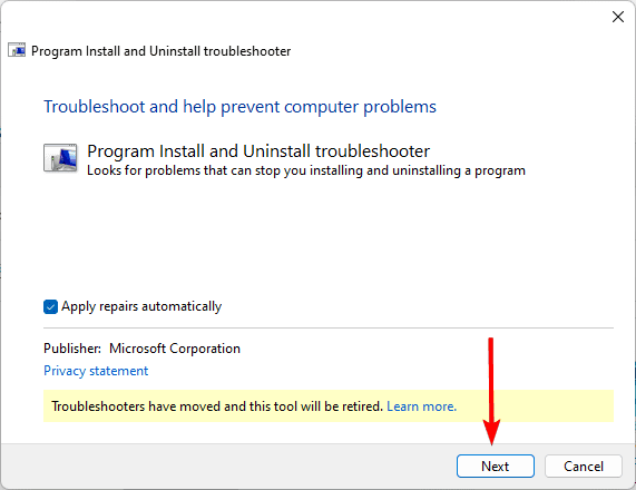 running troubleshooter - An Error Occurred While Attempting to Create the Directory on Windows 11: Fixed