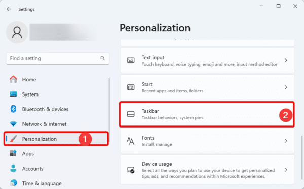 Personalization 600x372 - Top Ways to Hide the Taskbar on Windows 11