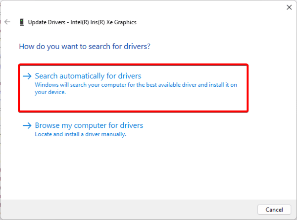auto driver search 600x444 - Microsoft Visual C++ Runtime Error on Windows 11: Top Fixes